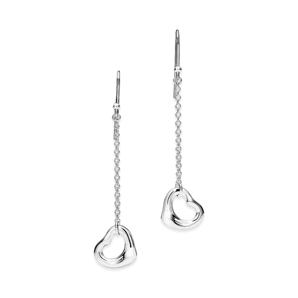 Tiffany & Co. Elsa Peretti Open Heart Drop Earrings "Silver"