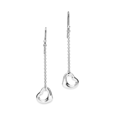Tiffany & Co. Elsa Peretti Open Heart Drop Earrings "Silver"