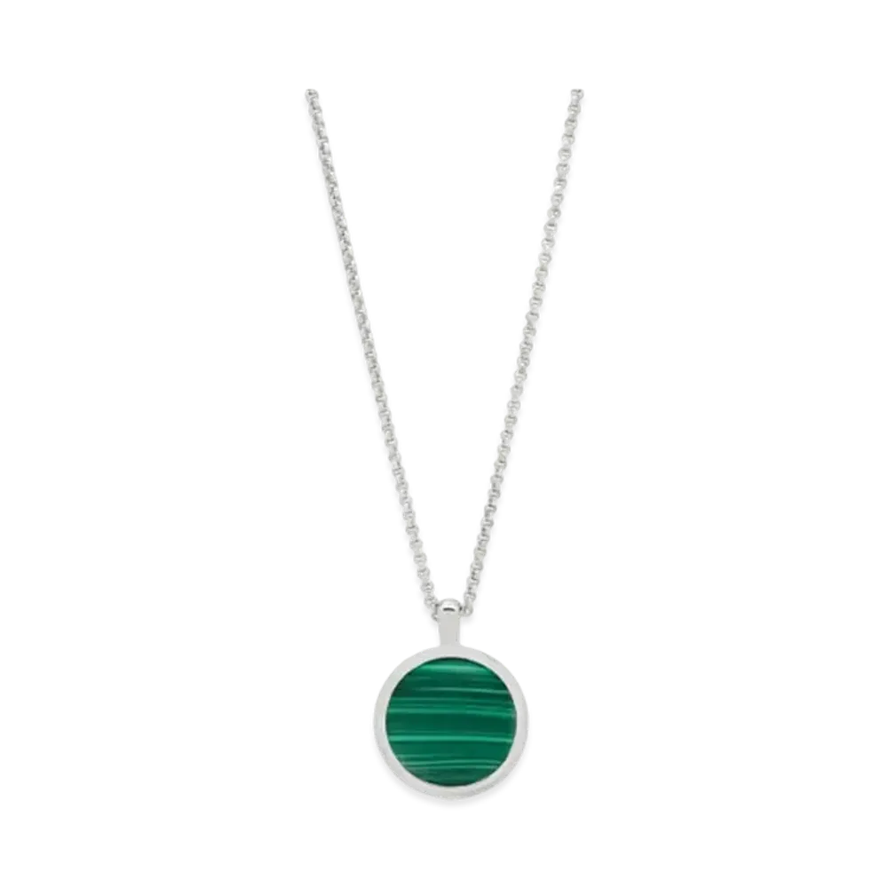 TOMWOOD Round Pendant Malachite "Silver"