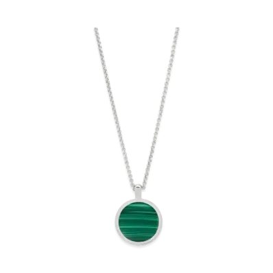 TOMWOOD Round Pendant Malachite "Silver"