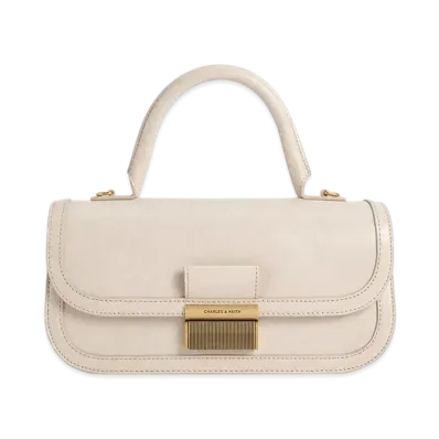 CHARLES & KEITH Charlotte Irongate Top Handle Bag "Oat"