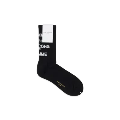 COMME des GARCONS HOMME Cotton Pile Logo Socks "Black"