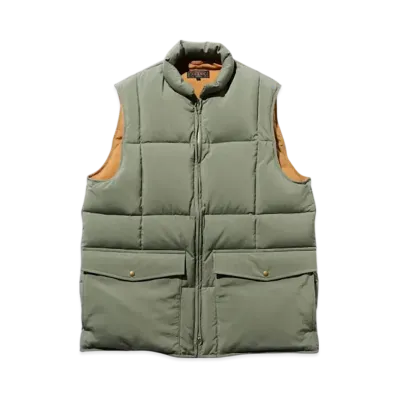 BEAMS Down Vest Nylon Oxford "Olive"