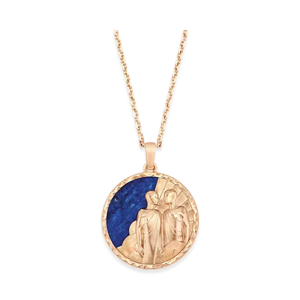 Van Cleef & Arpels Zodiaque long necklace Geminorum Gemini "18K Rose gold/Lapis lazuli"