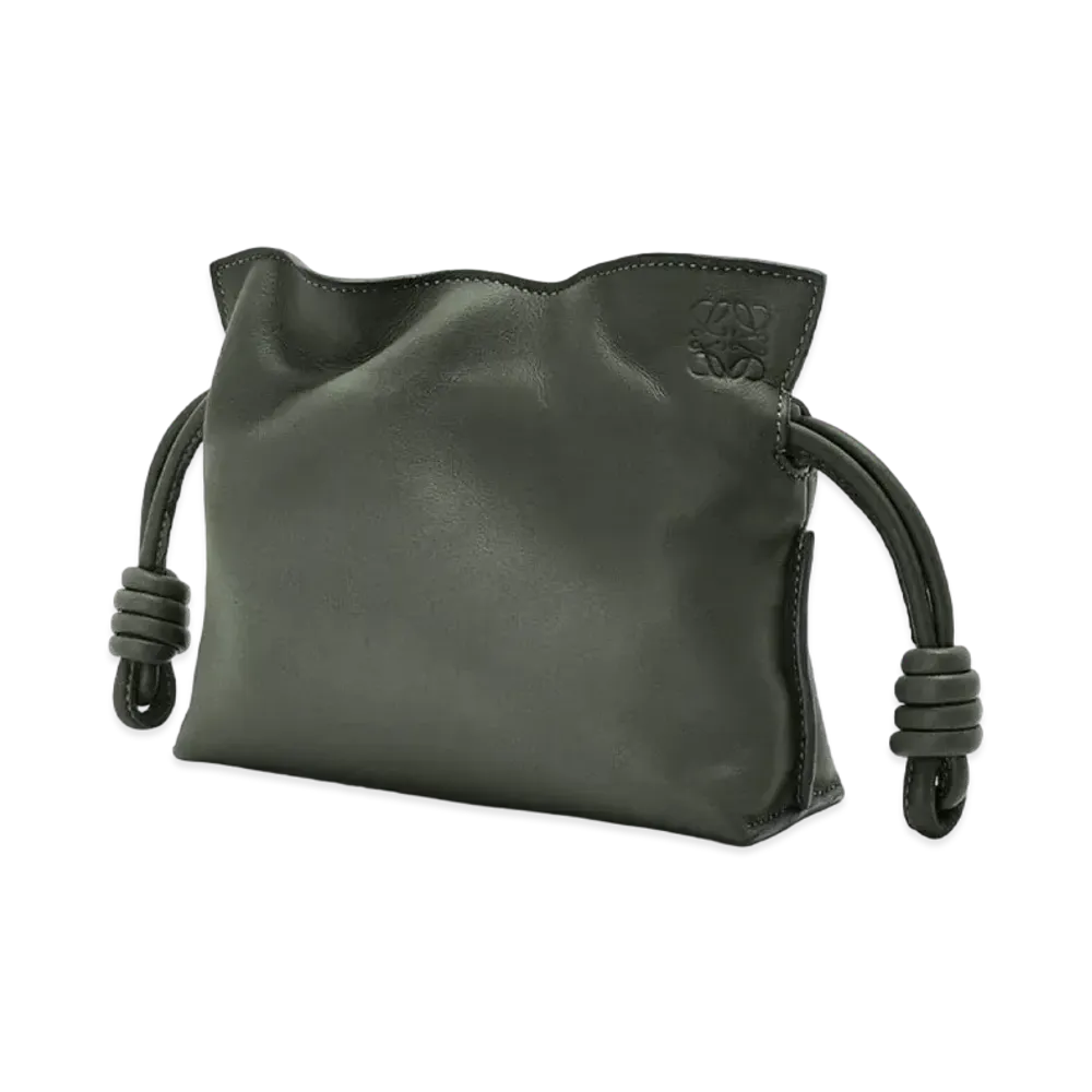 LOEWE Nano Flamenco Clutch In Nappa Calfskin "Vintage Khaki"