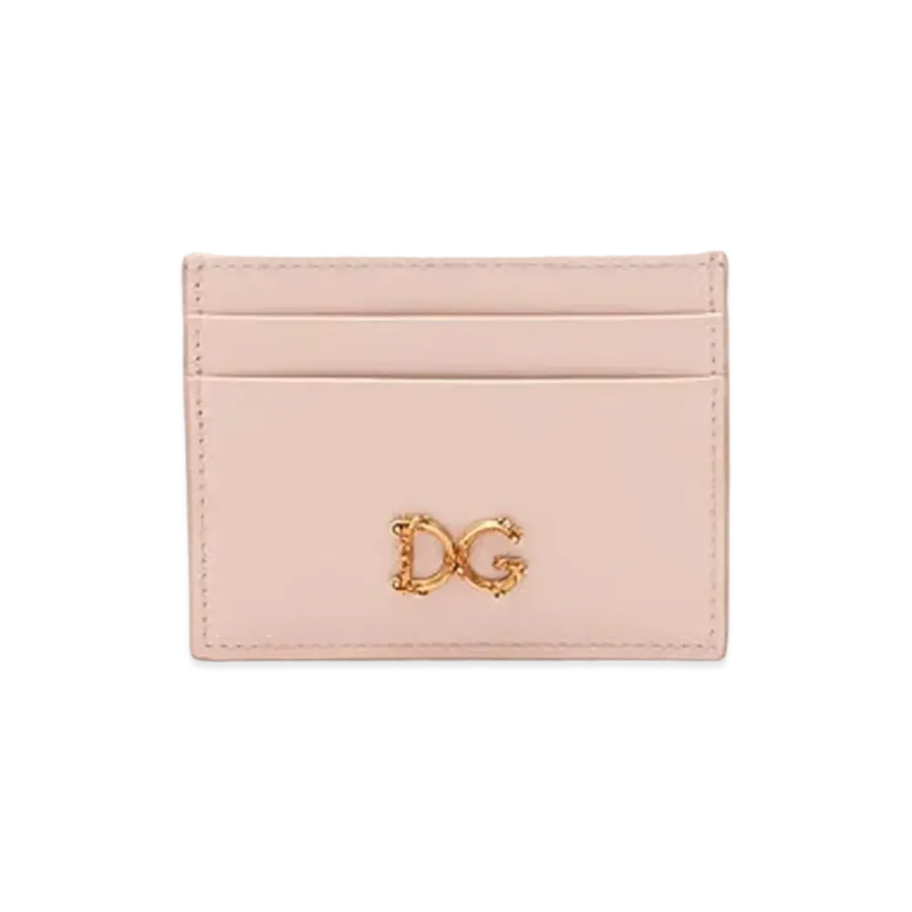 Dolce&Gabbana Credit Card Holder Calfskin DG Barocco "Pale Pink"
