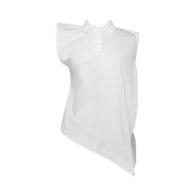 sacai Cotton Poplin x Cotton Jersey Polo T-Shirt "Off White"