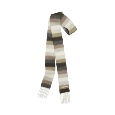 Acne Studios Wool Alpaca Fringe Scarf "Olive Green/Grey"
