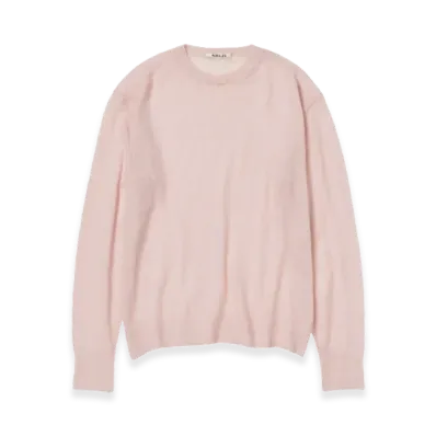 AURALEE Kid Mohair Sheer Knit Pullover "Light Pink"
