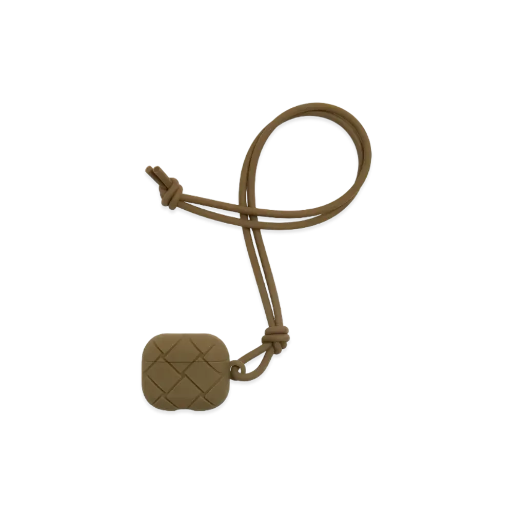 Bottega Veneta Intrecciato Rubber Silicon AirPods Case "Mud"