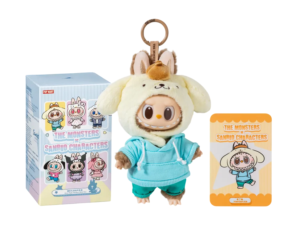 POP MART THE MONSTERS (Labubu) x Hello Kitty and Friends Series-Vinyl Plush Pendant Blind Box POMPOMPURIN