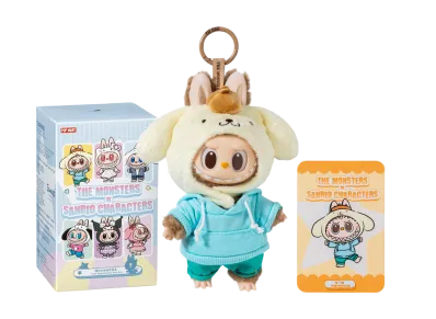 POP MART THE MONSTERS (Labubu) x Hello Kitty and Friends Series-Vinyl Plush Pendant Blind Box POMPOMPURIN