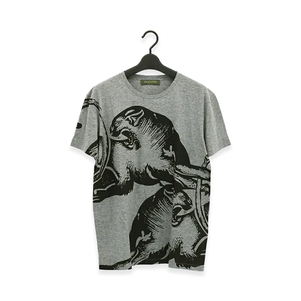 Valentino Panther Print T-Shirt "Gray"