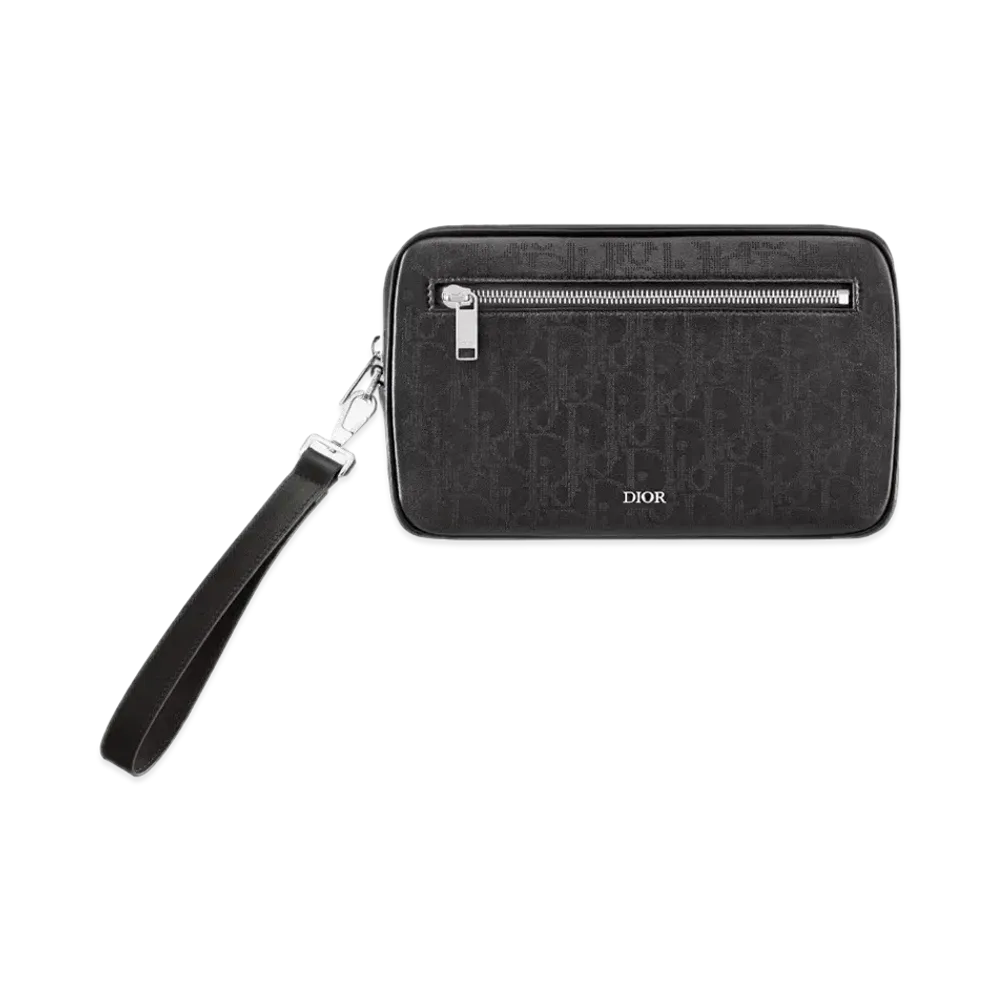 Dior Toiletry Bag Dior Oblique Galaxy Leather "Black"