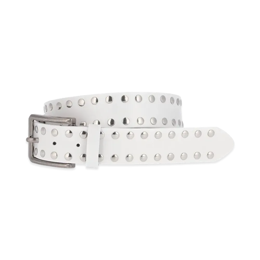 WIND AND SEA Studs Leather Belt "Ivory"