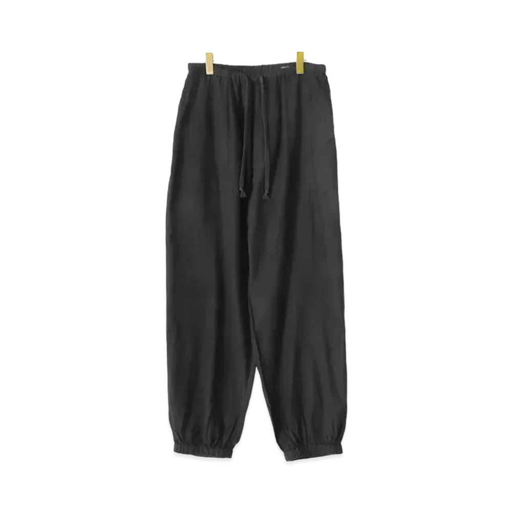 COMOLI Silk Nell Drawstring Pants "Navy"