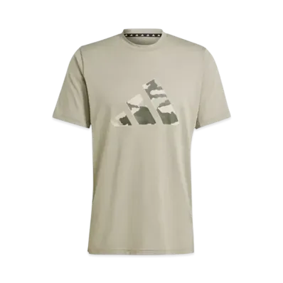 adidas Train Essentials Camo Graphic Logo Short Sleeve T-Shirt "Silver Pebble"