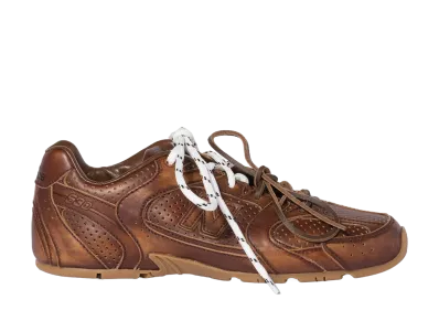 Miu Miu × New Balance Women's 530 SL Deco Leather Sneakers "Sienna Brown"
