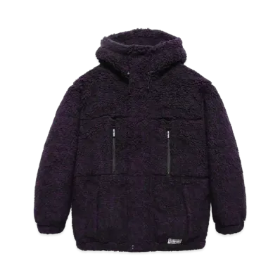 WACKO MARIA Leopard BOA FLEECE HOODED JACKET "Purple"