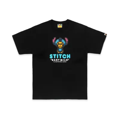 A BATHING APE x Disney Stitch Baby Milo Tee "Black"