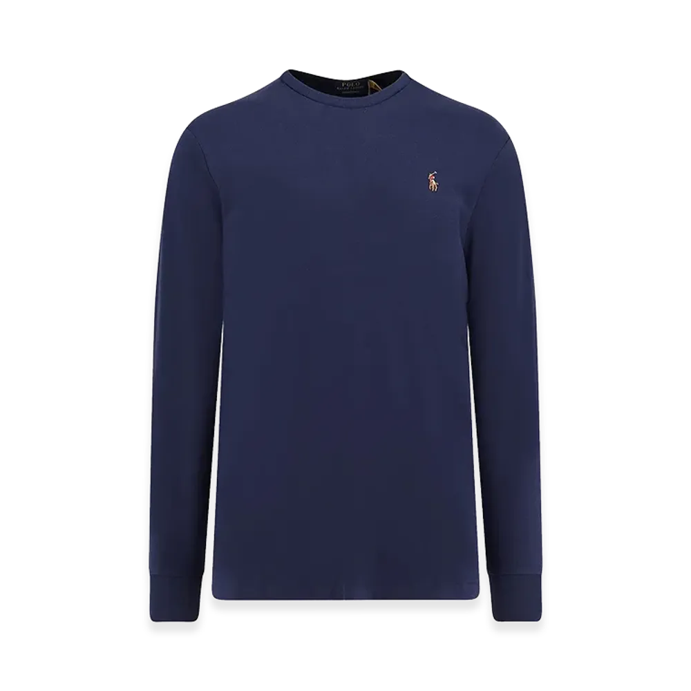 Polo Ralph Lauren Cotton T-Shirt With Iconic Embroidery "Dark Blue"