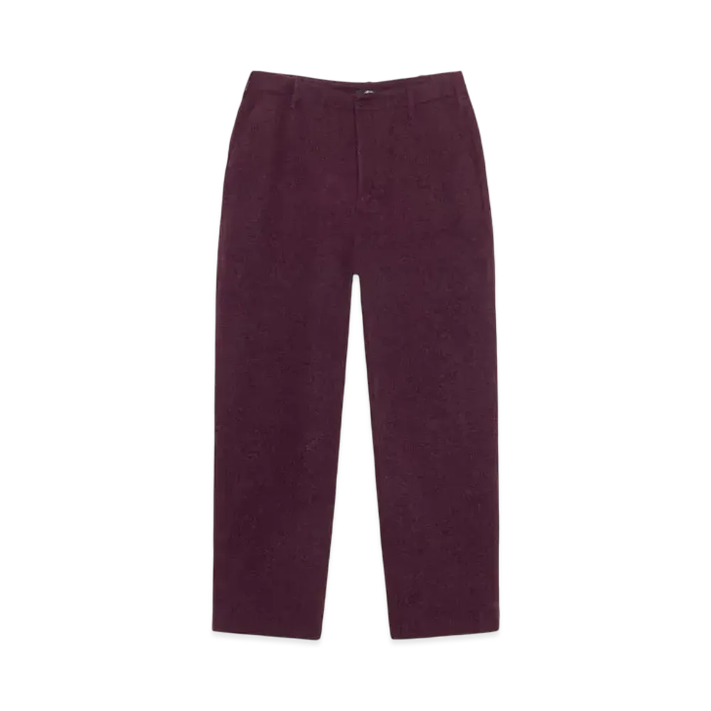 Stussy Relaxed Trouser Textured Wool "Wine"