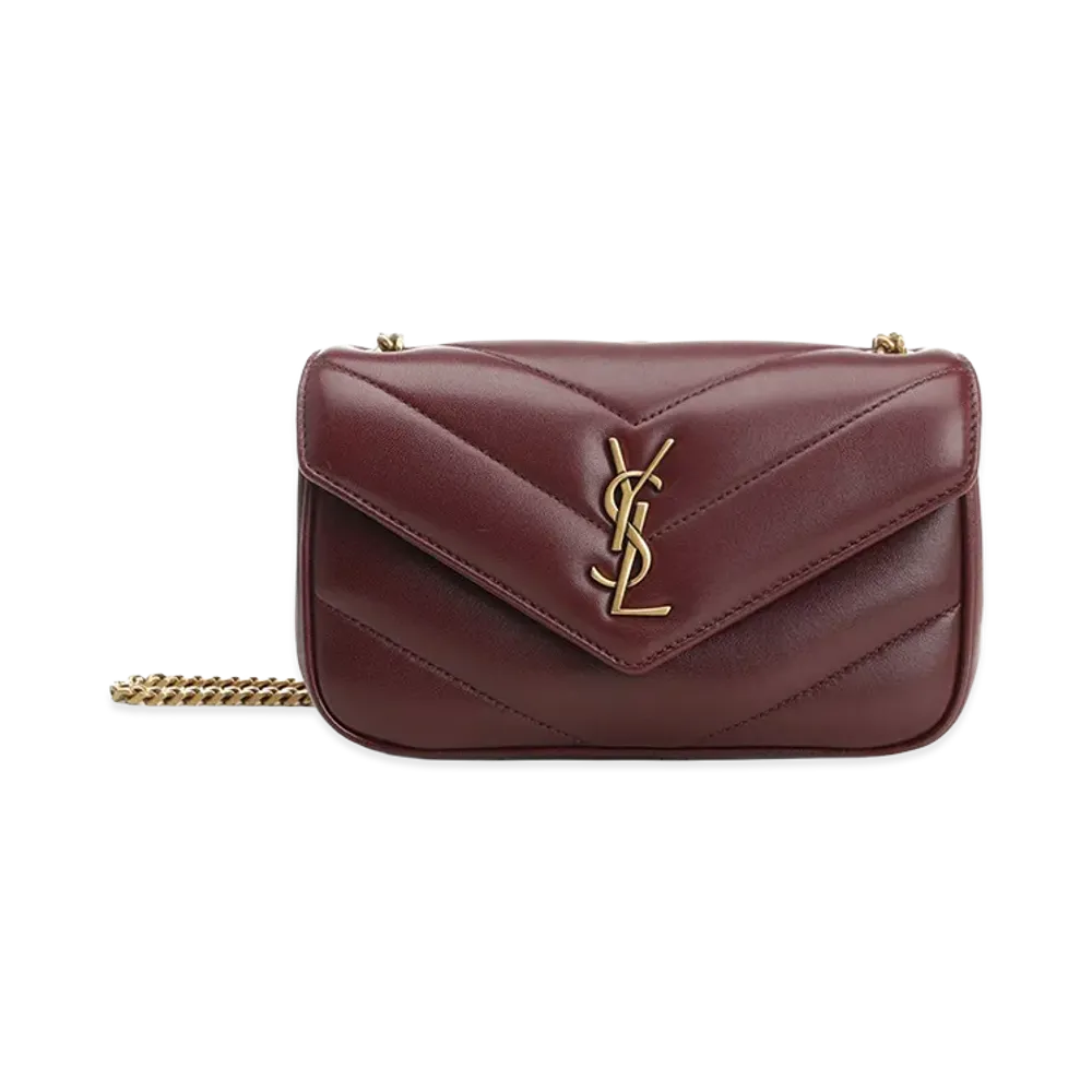 Saint Laurent Women's Loulou Mini Bag In Lambskin "Bordeaux"