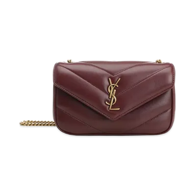 Saint Laurent Women's Loulou Mini Bag In Lambskin "Bordeaux"