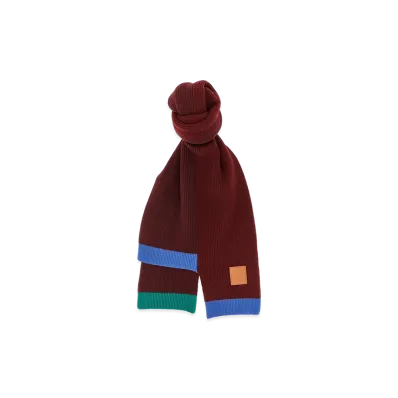 LOEWE Women's Wool Asymmetrical Scarf "Multicolor"