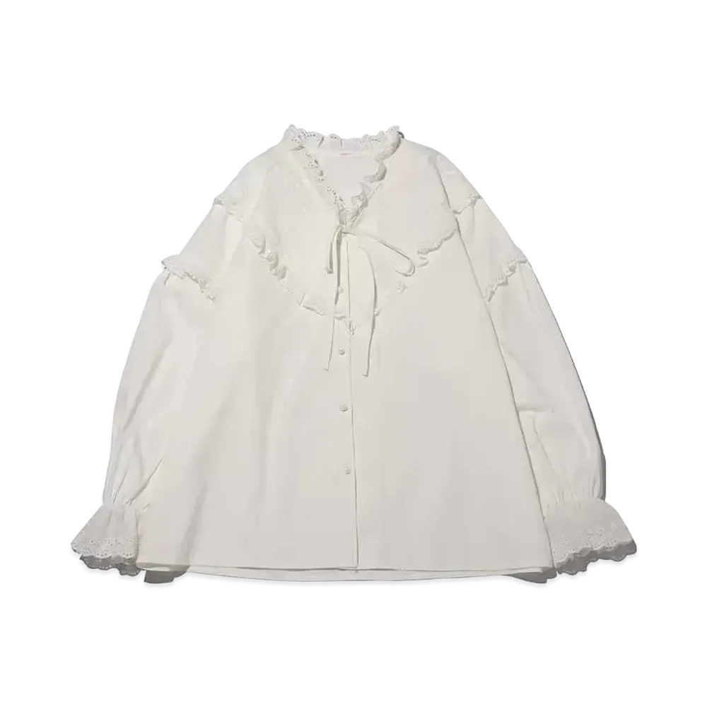 atmos pink Lace Blouse "White"