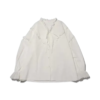 atmos pink Lace Blouse "White"