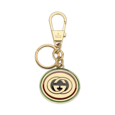 GUCCI Interlocking G Enamel Keychain Metal "Green/Red"