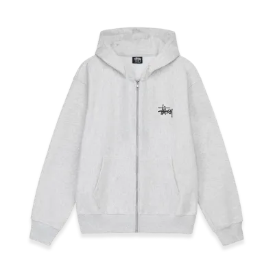 Stussy Basic Stussy Zip Hoodie 2023 "Ash Heather"