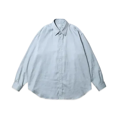 A.PRESSE Double Weave Twill Regular Collar Shirt "L.Gray"