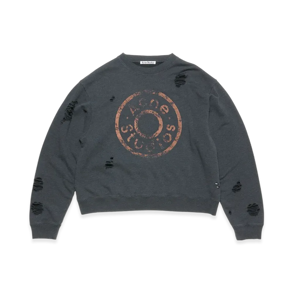 Acne Studios Printed Logo Sweater "Black Melange"