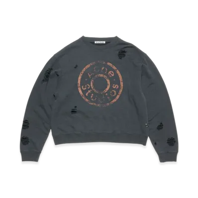 Acne Studios Printed Logo Sweater "Black Melange"