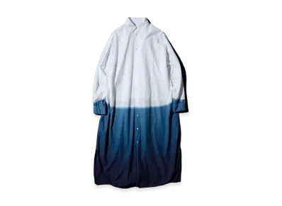 Graphpaper x Ryukyu Indigo Labo Broad Regular Oversized Shirt Dress "Ryukyu Blue"