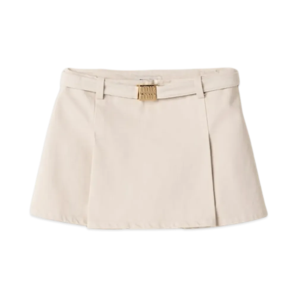 MIU MIU Women's Denim Miniskirt "Ecru"