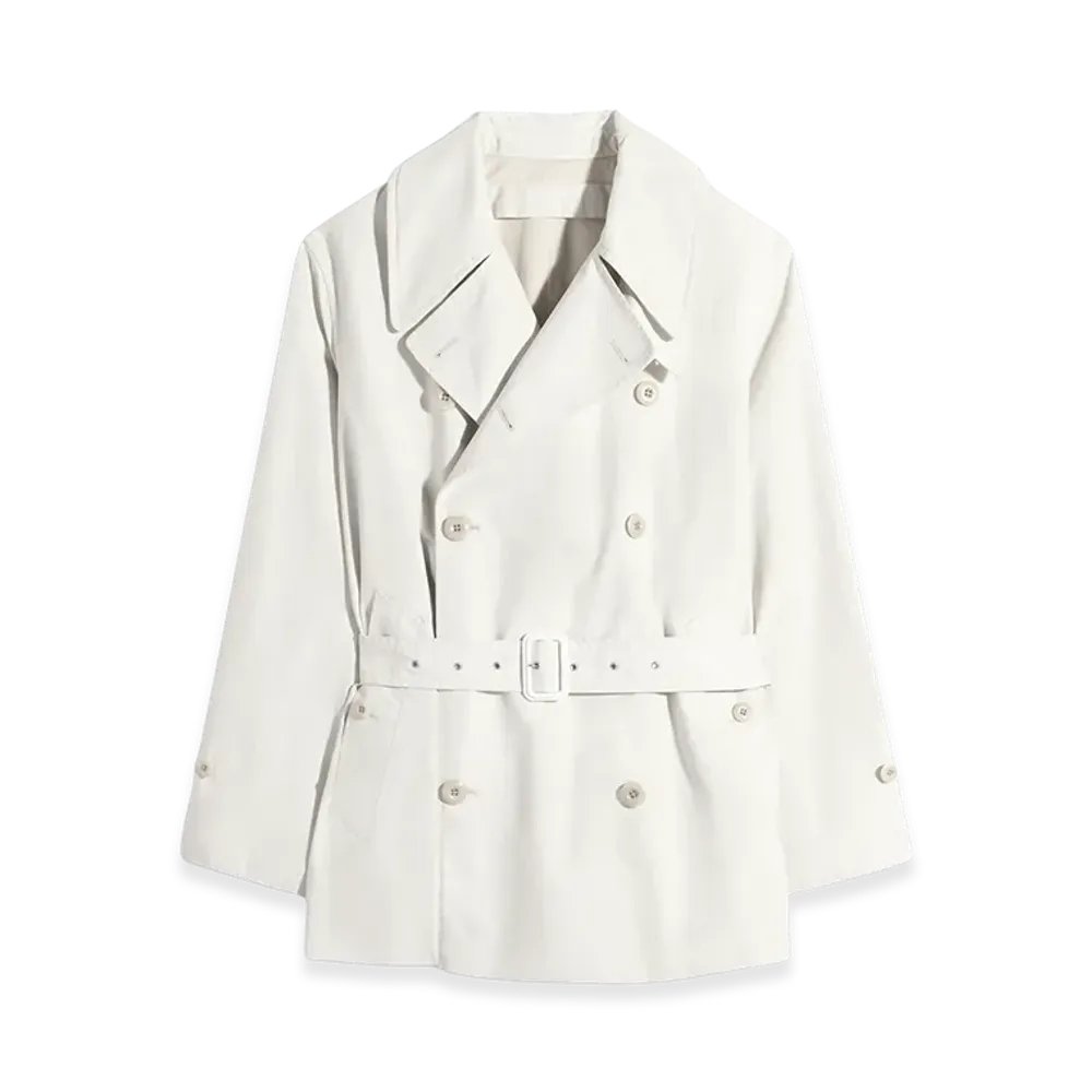LEMAIRE Women's Ventile Cotton Cropped Trench Coat "Soja"