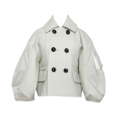 sacai Wool Melton x Nylon Twill Jacket "Ecru/Light Gray"