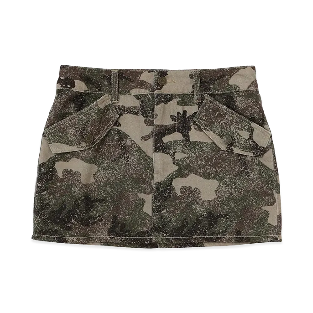 X-Girl Women's Flap Pocket Mini Skirt "Camo"