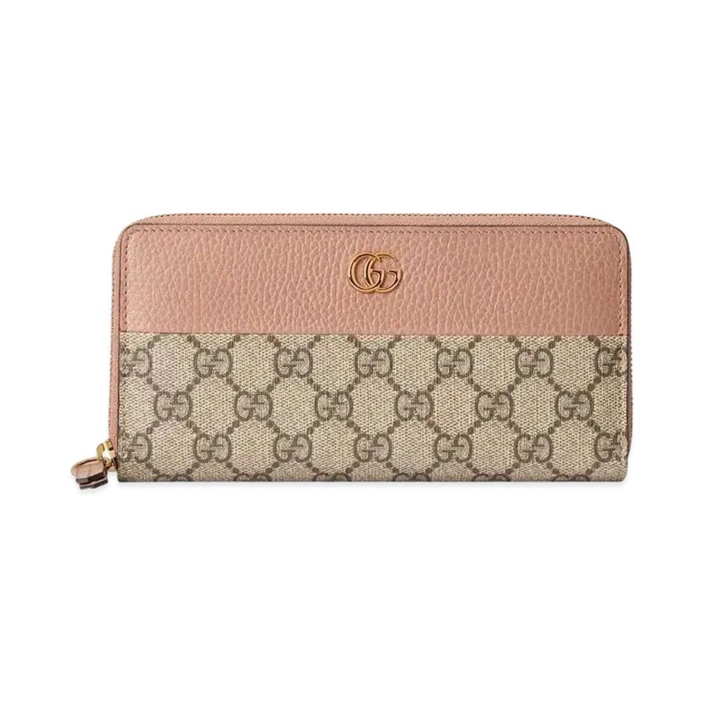 GUCCI GG Marmont Zip Around Wallet "Pink"