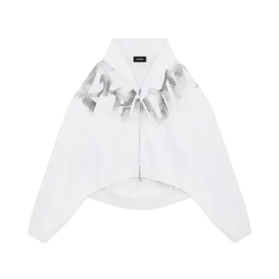 WE11DONE Unbalanced Zip-up Hoodie "White"