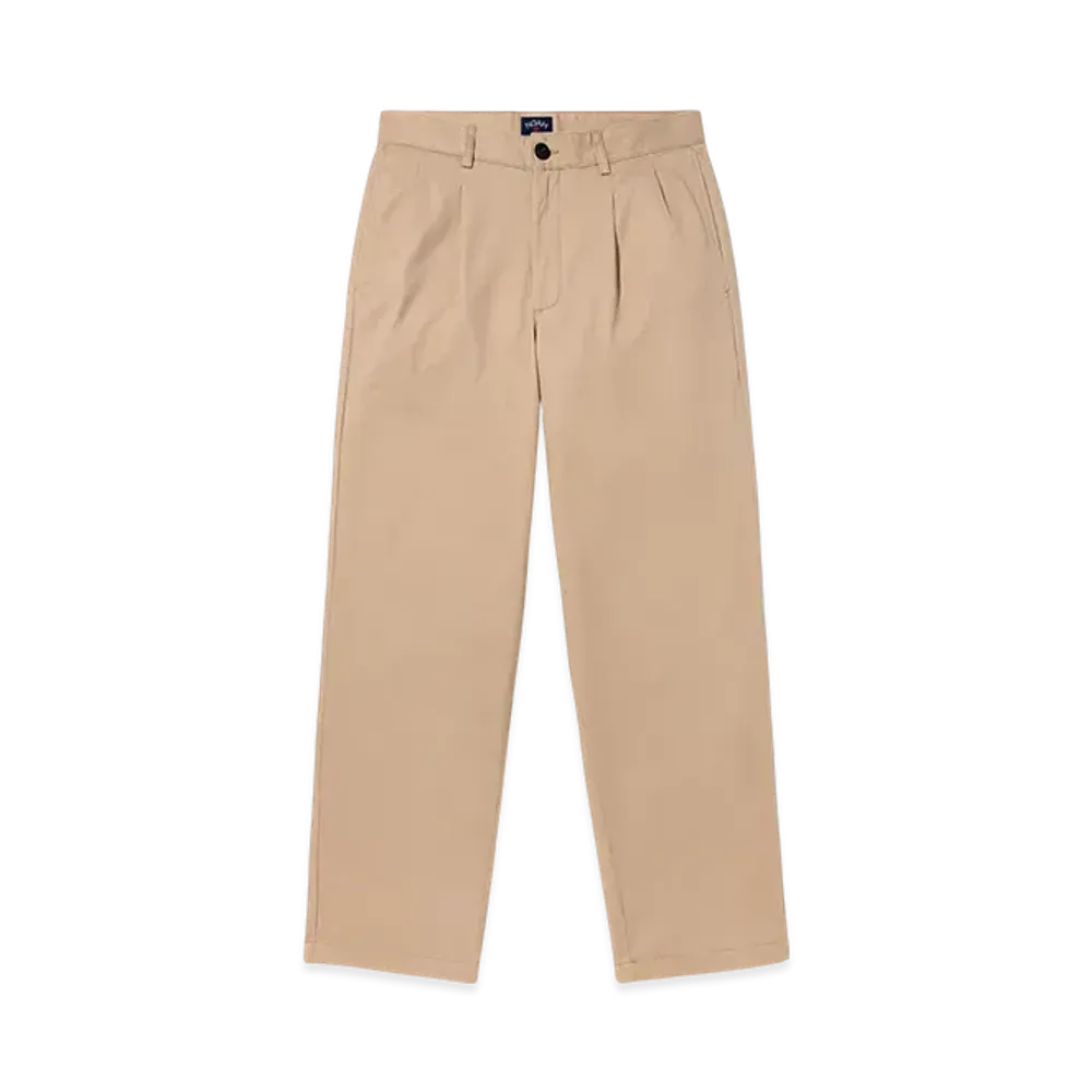 Noah Twill Double-Pleat Pant "Sand"