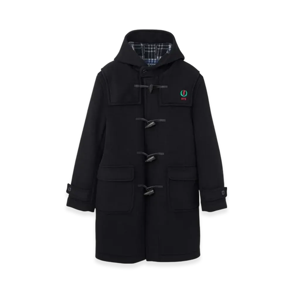 HYSTERIC GLAMOUR x London Tradition HYS Leaf Embroidered Duffel Coat "Black"