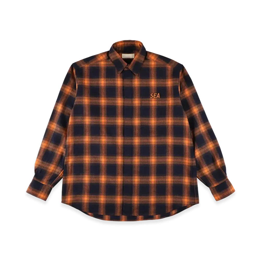 WIND AND SEA Cozy Check Shirt "Navy"