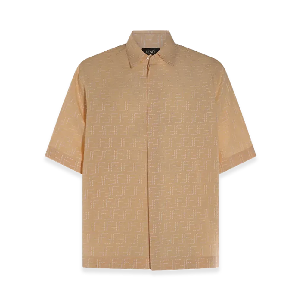 FENDI FF Jacquard Short Sleeve Shirt "Yellow"