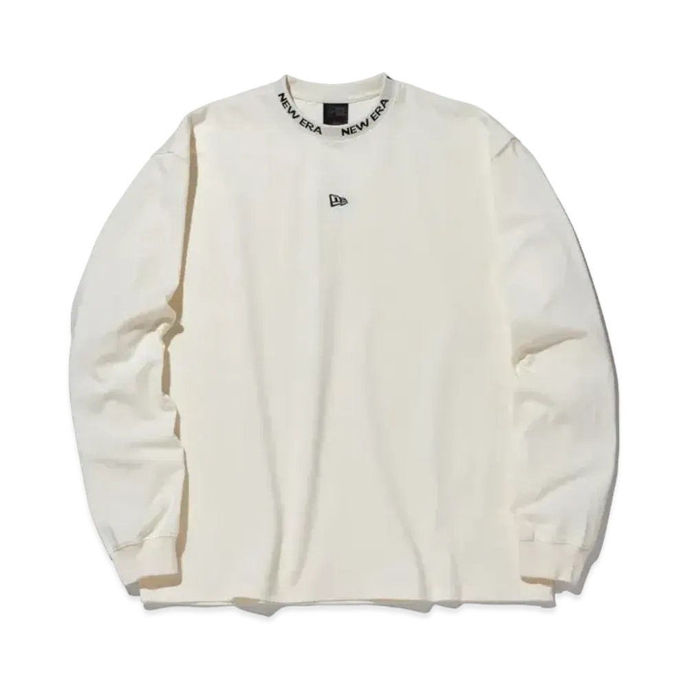 NEW ERA BLACK LABEL FW23 Jacquard Logo Long Sleeve Oversized T-shirt "White"