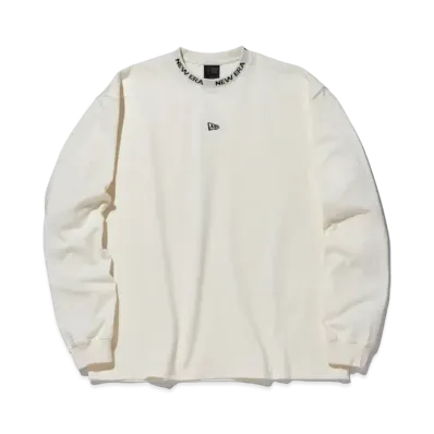 NEW ERA BLACK LABEL FW23 Jacquard Logo Long Sleeve Oversized T-shirt "White"