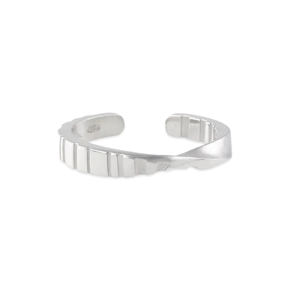 Paul Smith Shadow Stripe Emboss Open Ring "Silver"